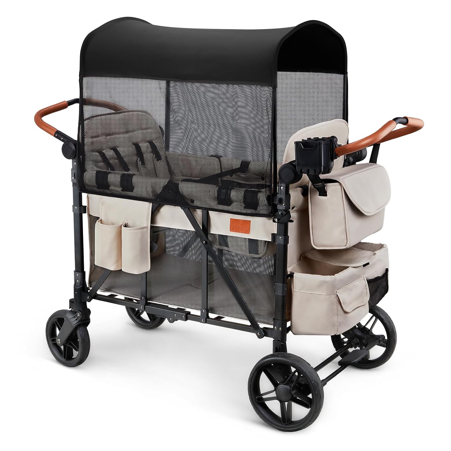 Matladin Wagon Stroller for 4 Seats, All-Terrain Wagon for Toddler wit – bonnlo