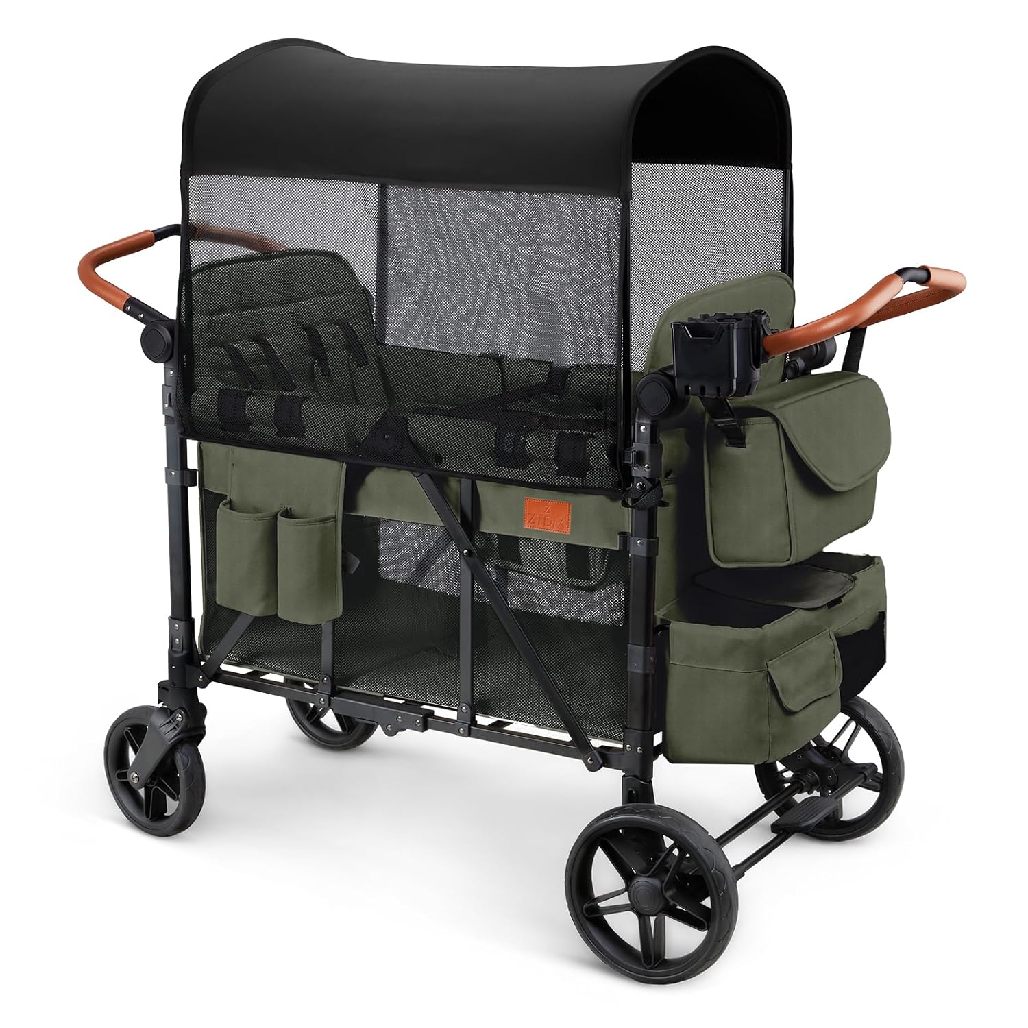 stroller wagon 5 point harness Matladin Wagon Stroller for 4 Seats, All-Terrain Wagon for Toddler wit – bonnlo