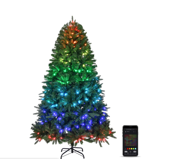 Matladin 6ft Pre-lit Christmas Tree with 300 Multi-Color RGB Lights, 1274 PVC Branch Tips