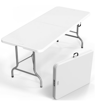 Matladin Plastic Folding Table, Rectangular with Carrying Handle