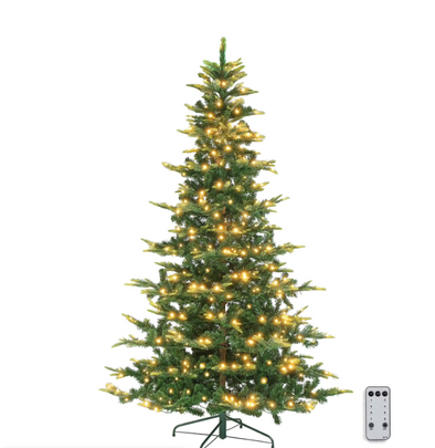 Matladin 6ft Pre-Lit Artificial Christmas Tree, Holiday Decoration with Multicolor 380 LED Lights, 937 Realistic PVC Branches,