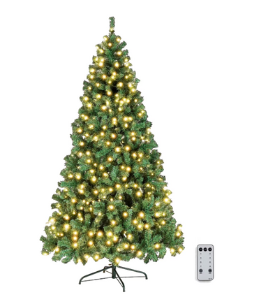Matladin 6ft Green Pre-lit Artificial Christmas Tree with 250 Warm White Lights, Full 900 Tips Branch, Holiday Party Decorations with Sturdy Metal Stand