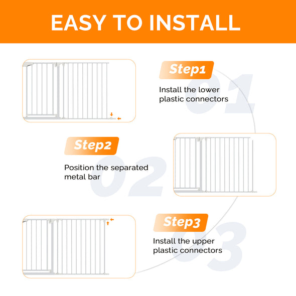 Bonnlo 82-Inch Versatile Metal Safety Gate