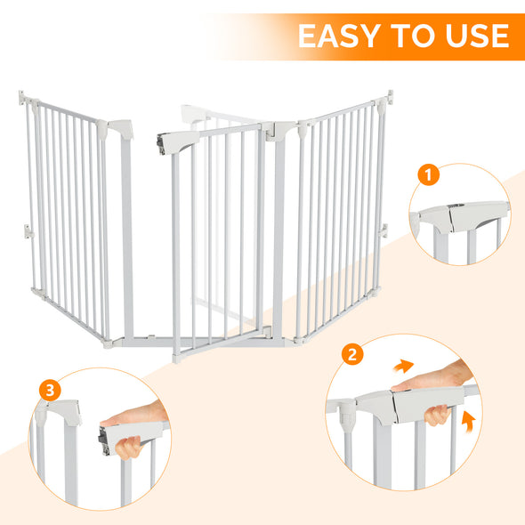 Bonnlo 82-Inch Versatile Metal Safety Gate