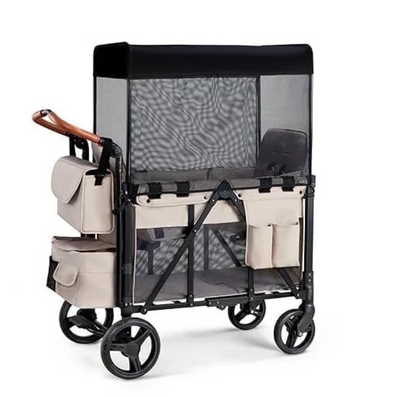 Matladin Wagon Stroller for 2 Kids, Foldable All-Terrain Wagon for Toddler with Canopy