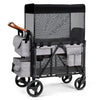 Bonnlo Wagon Stroller for 2 Kids,Foldable All-Terrain Wagon for Toddler with Canopy,5 Point Harness,Adjustable Handlebar,Shoulder Bag