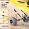 Bonnlo Kayak Beach Cart, Width Adjustable 6.3"-18.7" Universal Canoe Dolly Heavy Duty Kayak Trolley with 12" Balloon Beach Wheels, Kickstand, and Free Pump, Sturdy 330 Lb Weight Capacity