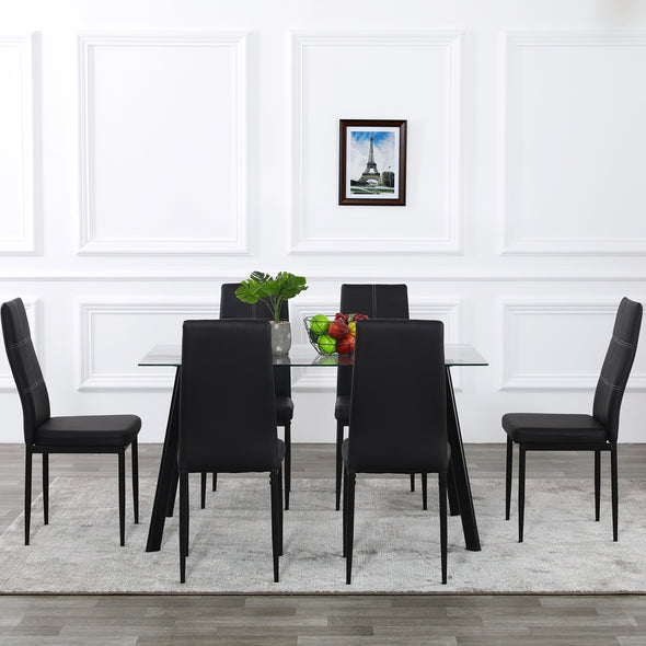 Bonnlo 7-Piece Kitchen Dining Table with Chairs