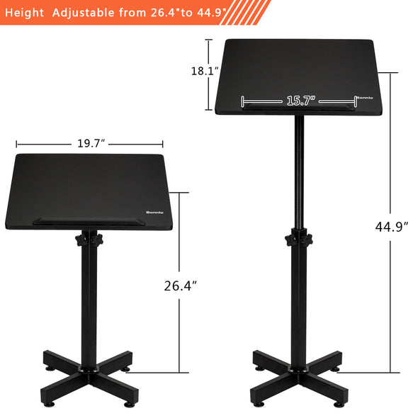 Bonnlo Mobile Lectern Podium Stand, Height Adjustable Church Classroom Lecture