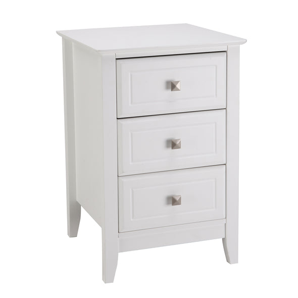 Bonnlo Three-drawer Nightstand, White