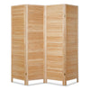 Bonnlo Wood Room Divider (Natural, 4 Panels)