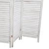 Bonnlo Wood Room Divider (Greyish White, 4 Panel)