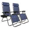 Bonnlo Folding Recliner Chair Pack 2(Blue)