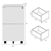 Bonnlo 2-Drawer Rolling File Cabinet, White