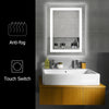 Bonnlo 20"×28" Dimmable Led Bathroom Mirror with Touch Button and Anti-Fog Function