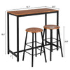 Bonnlo 3 Piece Counter Height Dining Table with 2 Stools
