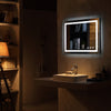Bonnlo 36"×28" Dimmable Led Bathroom Mirror with Bluetooth Speaker&Touch Button&Anti-Fog Function