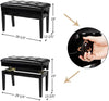 Bonnlo Adjustable Duet Piano Bench, Black