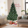 Bonnlo 7 Feet Artificial Snowy Pine Cone Christmas Tree with Sturdy Metal Legs