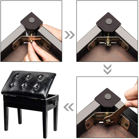 Bonnlo Adjustable Piano Bench, Black