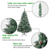 Bonnlo 7 Feet Artificial Snowy Pine Cone Christmas Tree with Sturdy Metal Legs