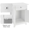Bonnlo White Nightstand with Drawer and Cabinet