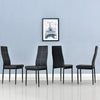 Bonnlo 5-Piece Kitchen Dining Table with Chairs,Clear&Black