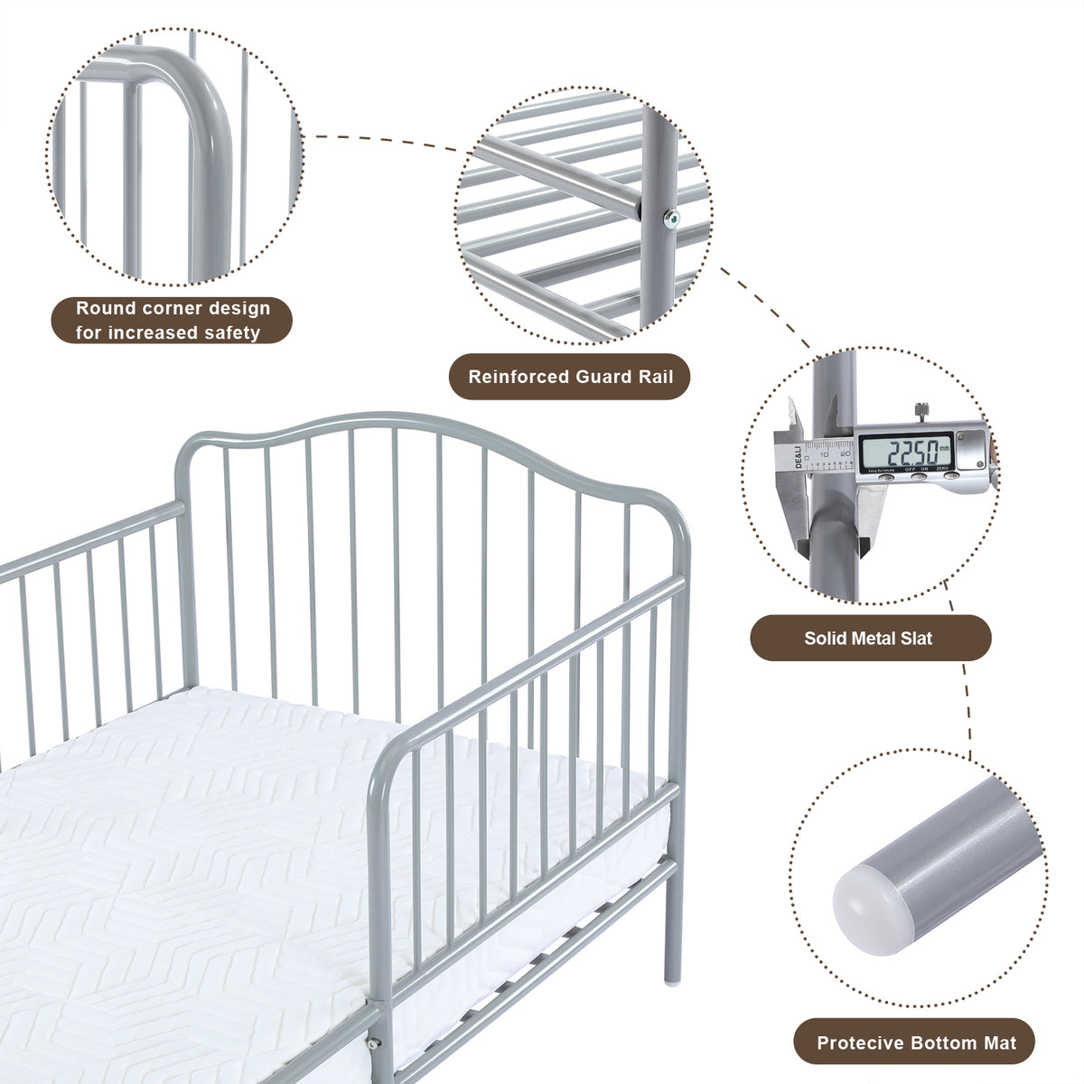 Bonnlo Metal Toddler Bed Frame bonnlo